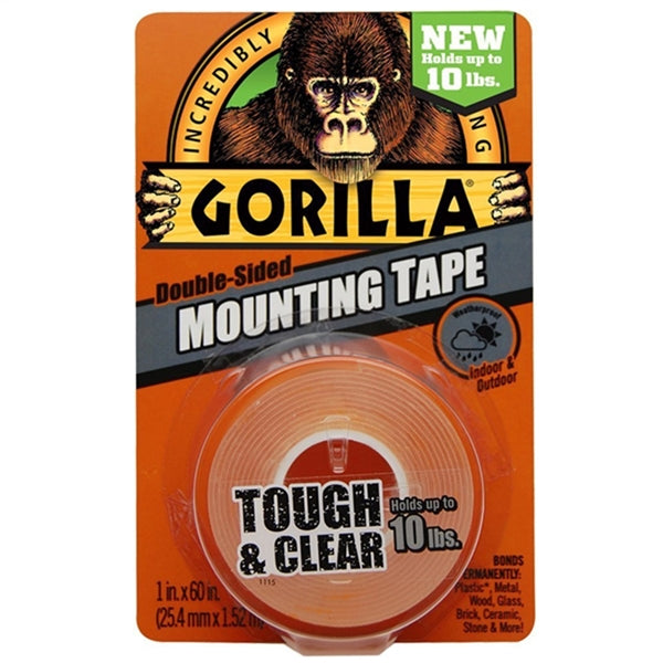 Tough and Clear Double Sided Gorilla Mounting Tape 1 inch X 60 inch