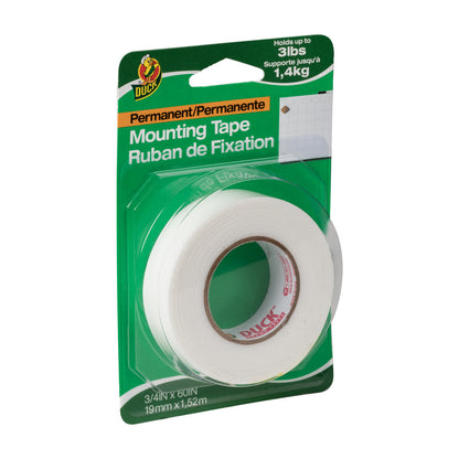 Duck® Brand Permanent Mounting Tape - White, .75 in. x 60 in.