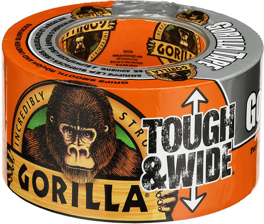 Gorilla Silver Tough & Wide Tape, 25 yard Roll