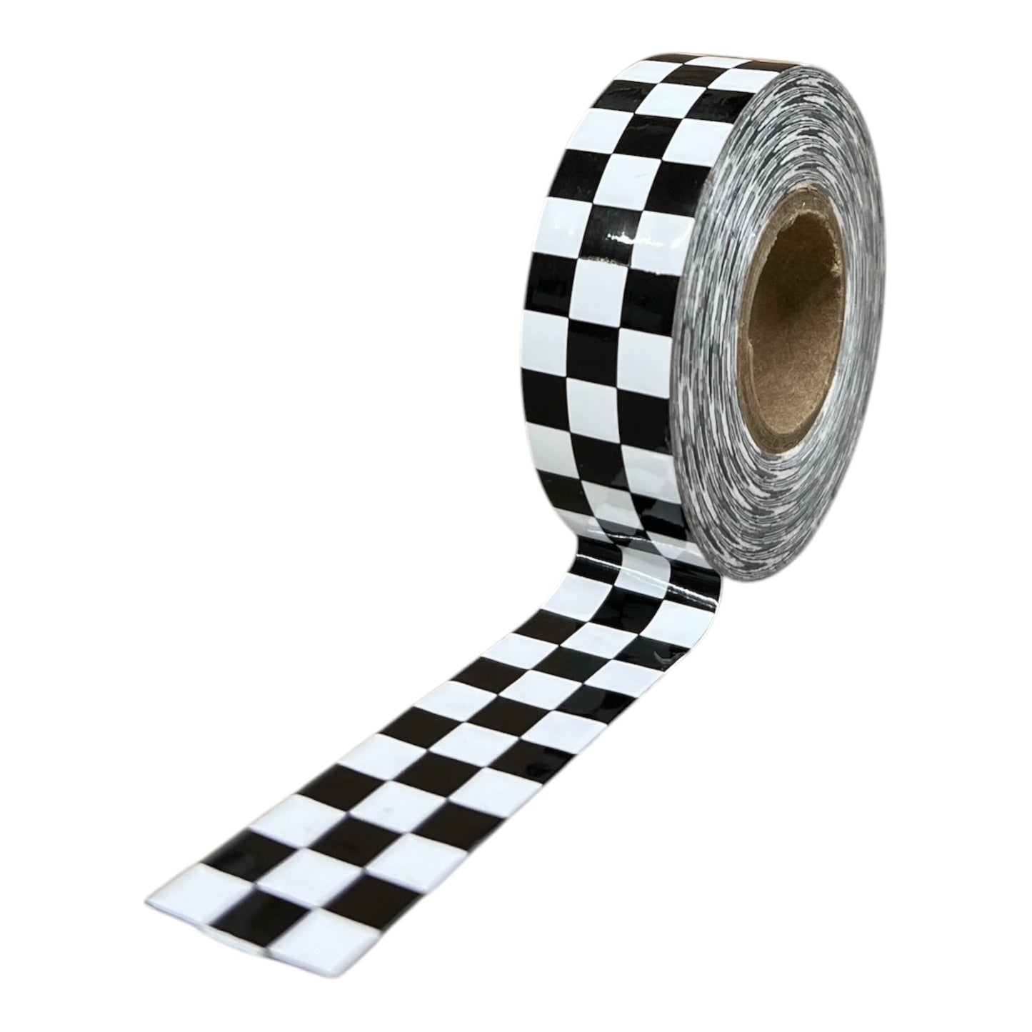 Laminated Checkerboard Outdoor Vinyl Tape 3/4" x 18 yard Roll White / Black