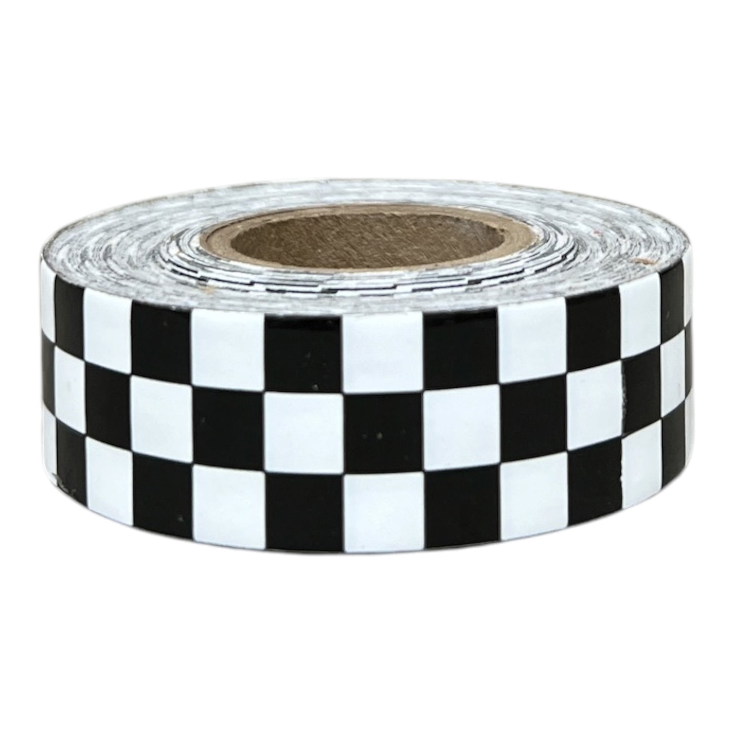 Laminated Checkerboard Outdoor Vinyl Tape 3/4" x 18 yard Roll White / Black