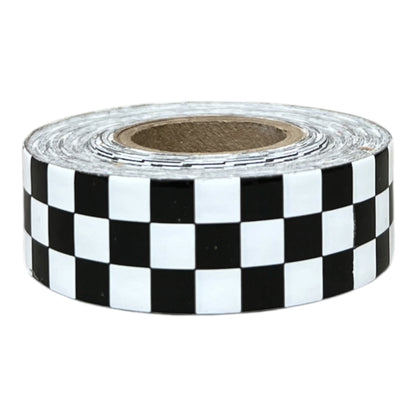 Laminated Checkerboard Outdoor Vinyl Tape 3/4" x 18 yard Roll White / Black
